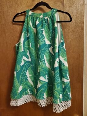 Sail to Sable Green and Teal Tropical Halter Top
